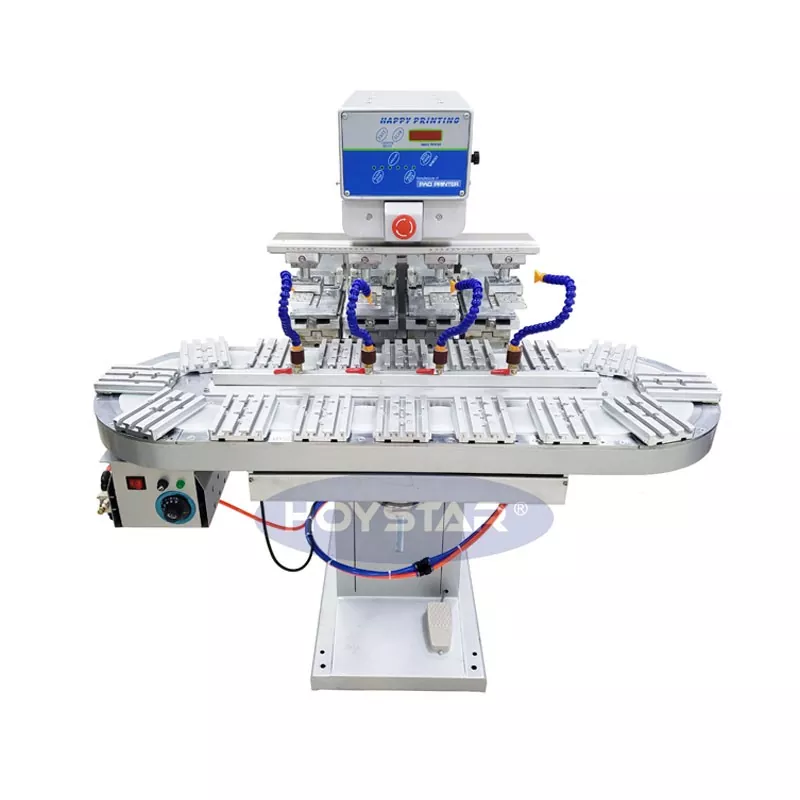 컨베이어가 있는 대형 4색 패드 프린터