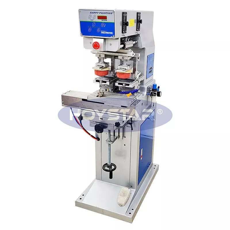 셔틀 작업대가 있는 2색 패드 프린터